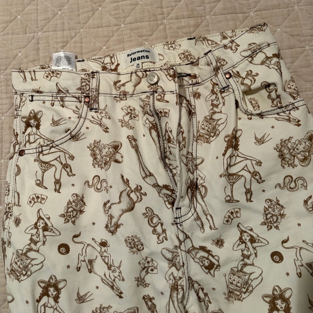 Reformation High Rise Straight Leg Pants